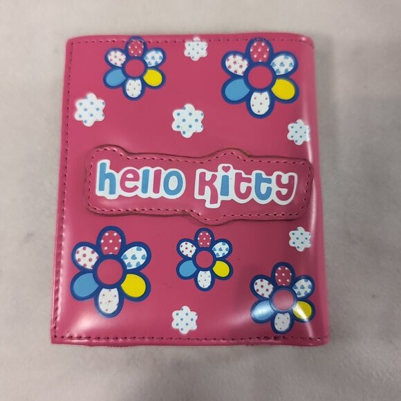 Hello Kitty Pink Floral Bifold Wallet Flowers Coin Zip Faux Leather Card Holder - Picture 2 of 10
